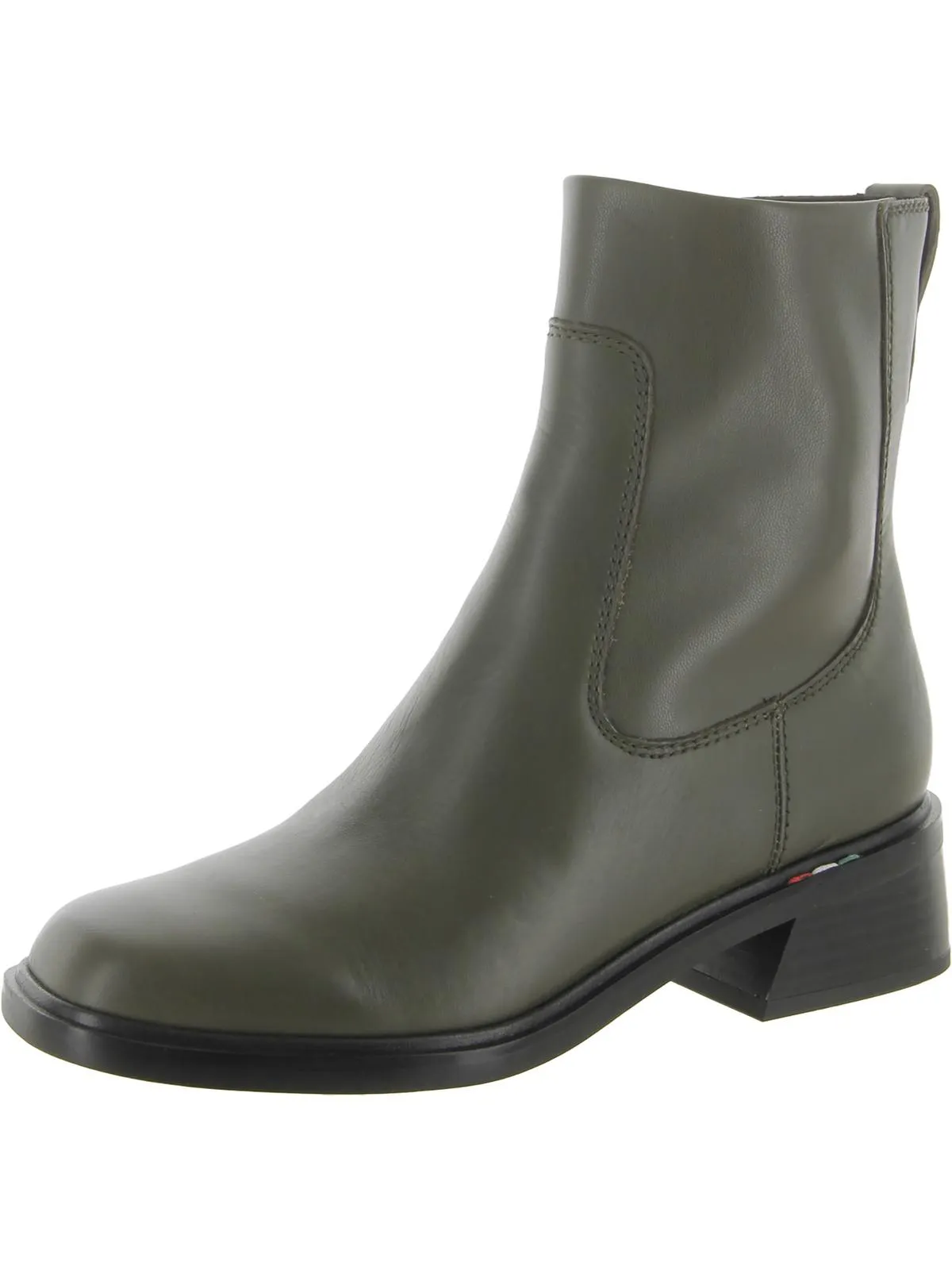 Gracelyn Womens Leather Square Toe Ankle Boots